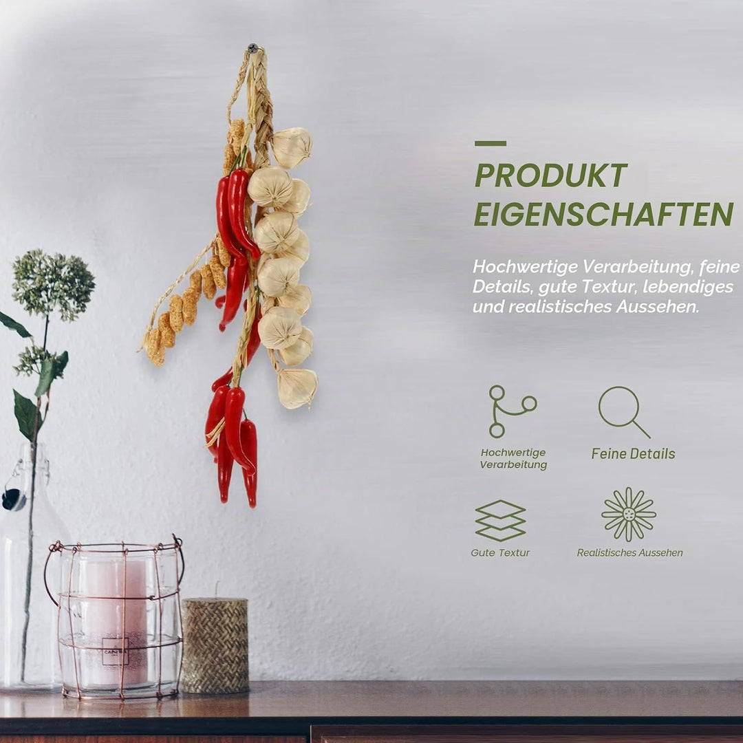 Garneck Künstliches Gemüse – künstlicher Knoblauch + Chilischoten + Erdnuss – Gemüse-Modle Knoblauch