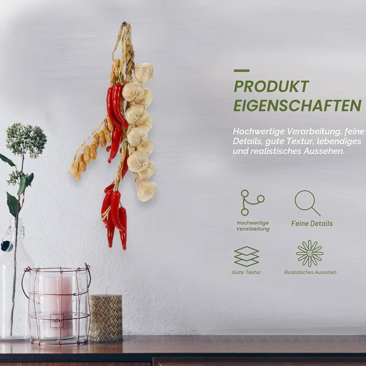 Garneck Künstliches Gemüse – künstlicher Knoblauch + Chilischoten + Erdnuss – Gemüse-Modle Knoblauch