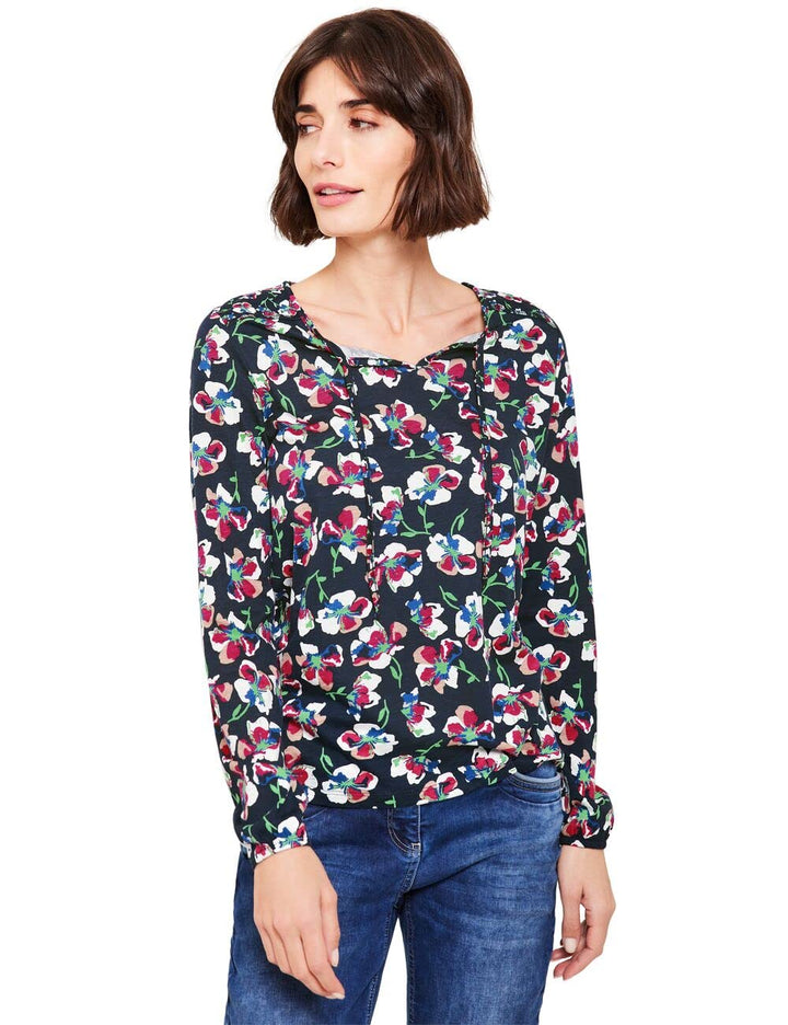 Cecil Damen B319219 Tunika Geblühmt (1er Pack) M Deep Blue, M Deep Blue
