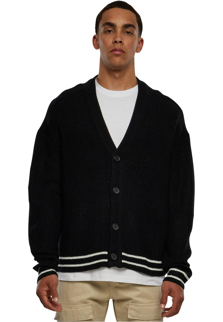 Urban Classics Herren Sporty Boxy Cardigan M Schwarz, M Schwarz