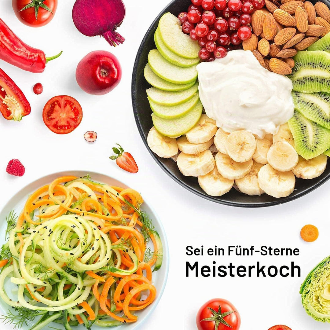 Bestand Spiralschneider-Aufsatz (5 Klingen) kompatibel mit KitchenAid Standmixer, kommt mit Schäler,