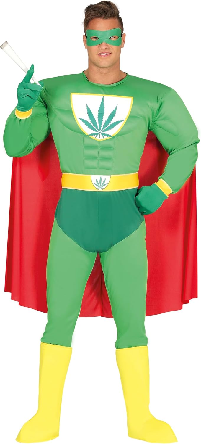 GUIRCA 88276.0 Super Hero Erwachsenenkostüm Superheld Marijuana, männer, bunt, Talla 52-54