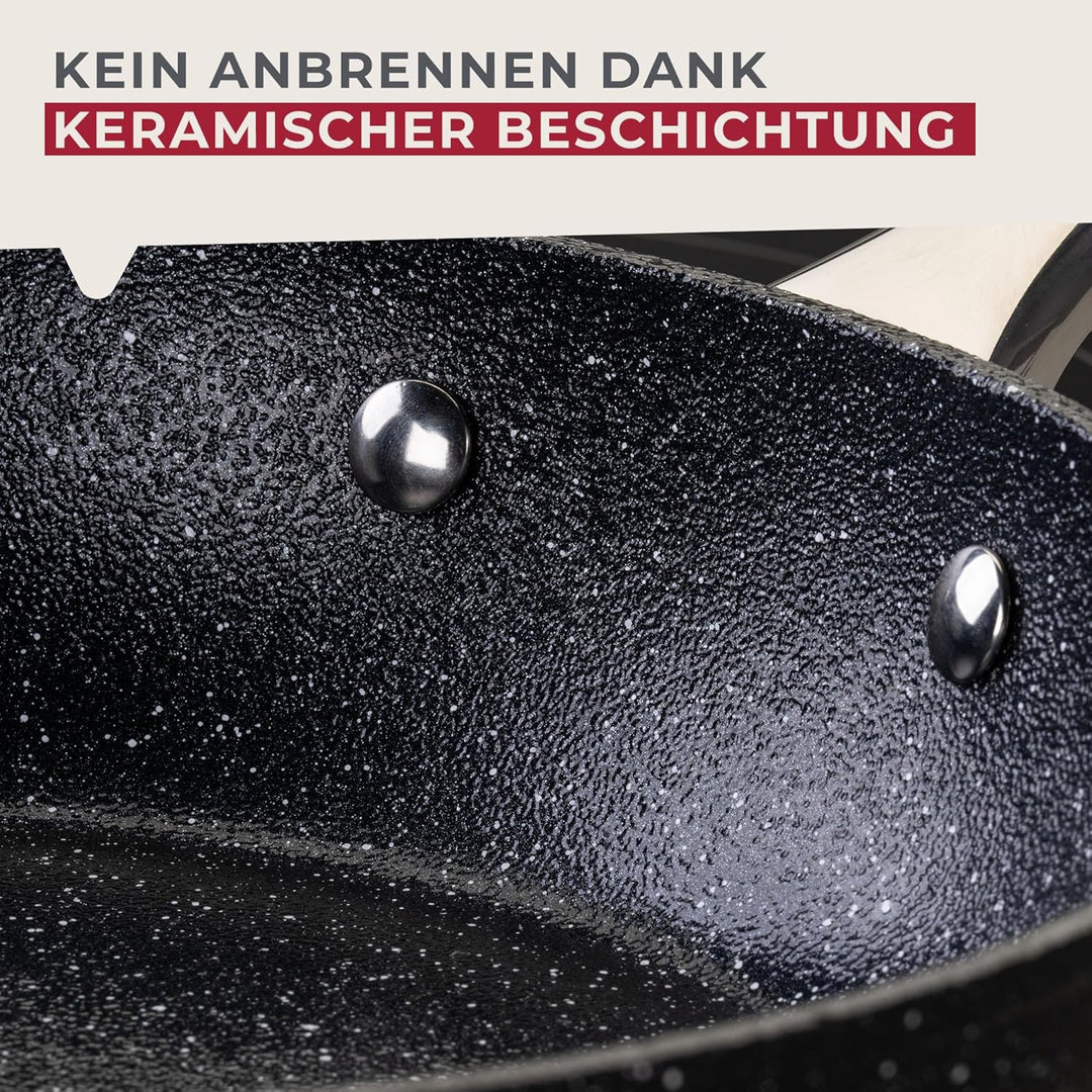Fackelmann Bratpfannen-Set Crossroad Ø 24 & 28 cm – Aus recyceltem Aluminium, PFAS-frei, Hitzebestän