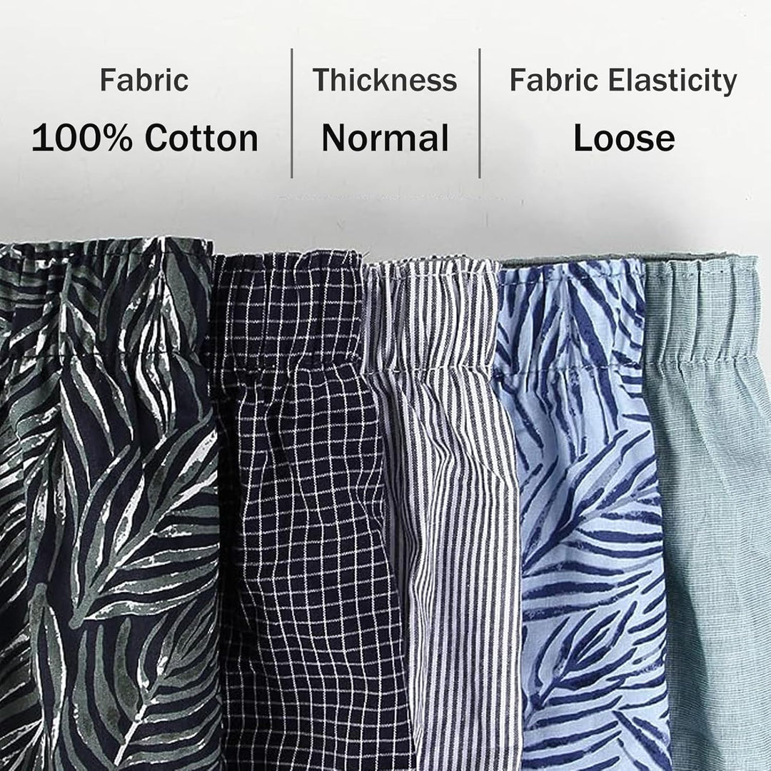 5Mayi Mens Boxers Shorts Multipack Woven Mens Underwear Pack Cotton Plaid Men's Boxers L B: Grüne 5e