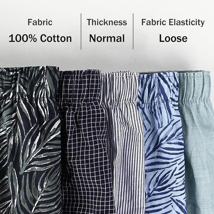 5Mayi Mens Boxers Shorts Multipack Woven Mens Underwear Pack Cotton Plaid Men's Boxers L B: Grüne 5e