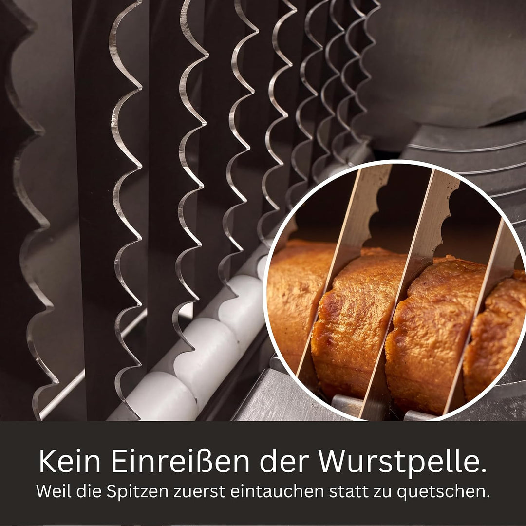 Currywurstschneider Edelstahl manuell, Wurstschneider für Gastro &amp; Imbiss