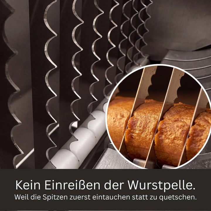 Currywurstschneider Edelstahl manuell, Wurstschneider für Gastro &amp; Imbiss