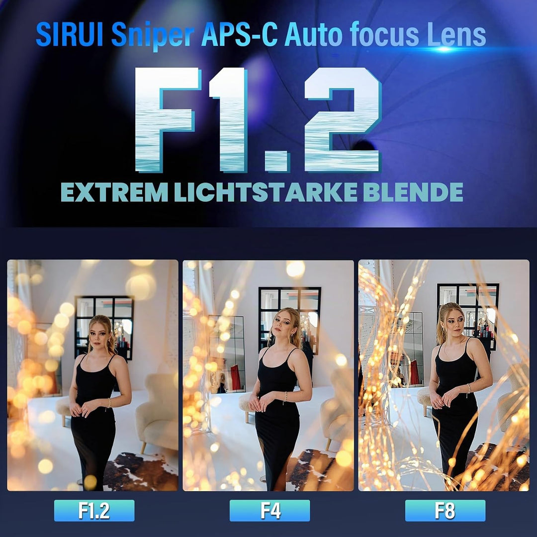 SIRUI Sniper 16mm, 23mm, 33mm, 56mm, 75mm Autofokus-Objektiv-Set, F1.2 Weitwinkel APS-C Kameraobjekt