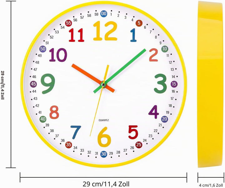 ACCSHINE Wanduhr Kinder Lautlos Wanduhr Vintage 30cm Quarz Gross Batterie Betriebene Einfach zu Lese