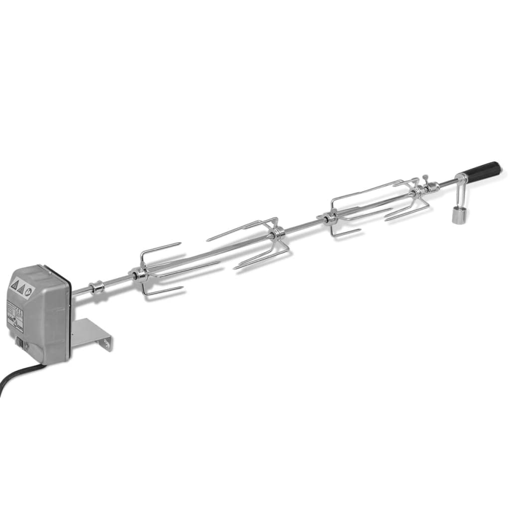 vidaXL Grillspiess Motor Stahl 1000 mm Universal Rotisserie Drehspiess BBQ Grill