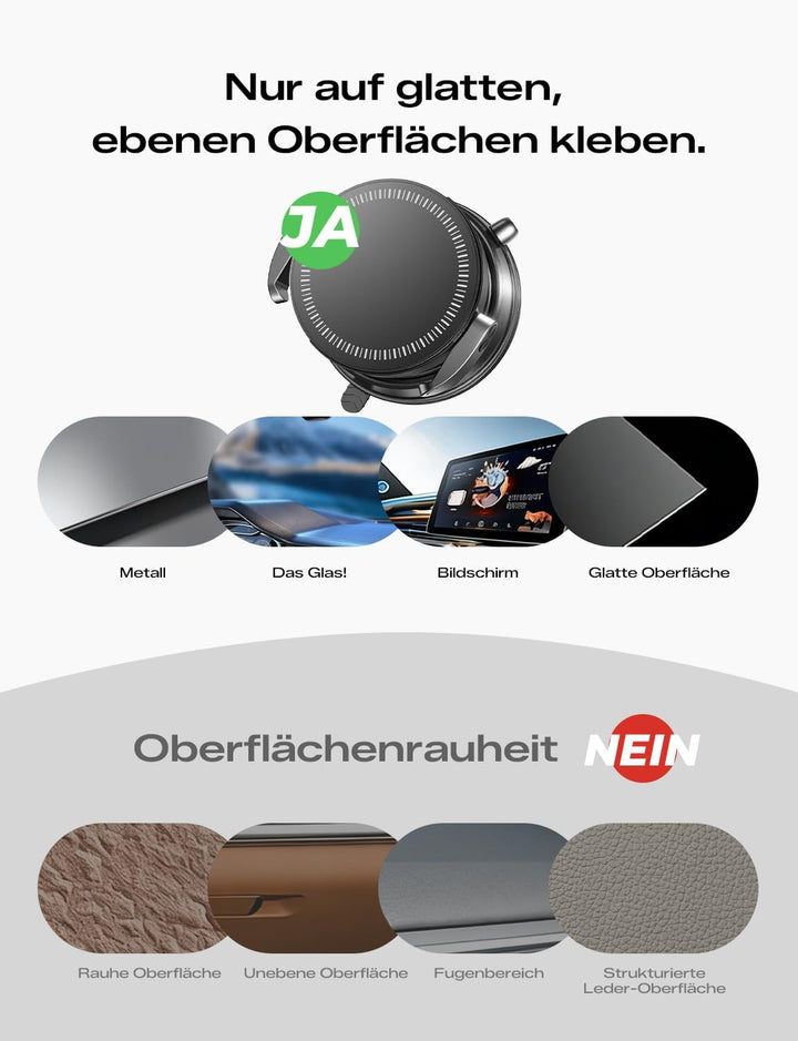MAGIC JOHN für Auto-Smartphone-Halterung, Doppel sicherheitsklem mvorrichtung, Vakuum Saugnapf, 2500