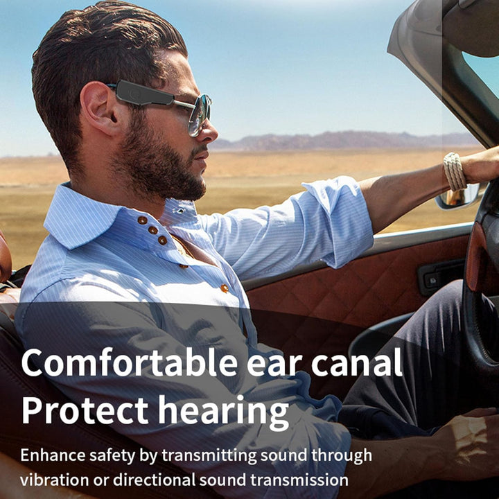 Fockety Externe Brille -Kopfhörer, Open-Ear-Sound-Wireless-Headset mit 5.3-Chip, Vibrations-Soundübe