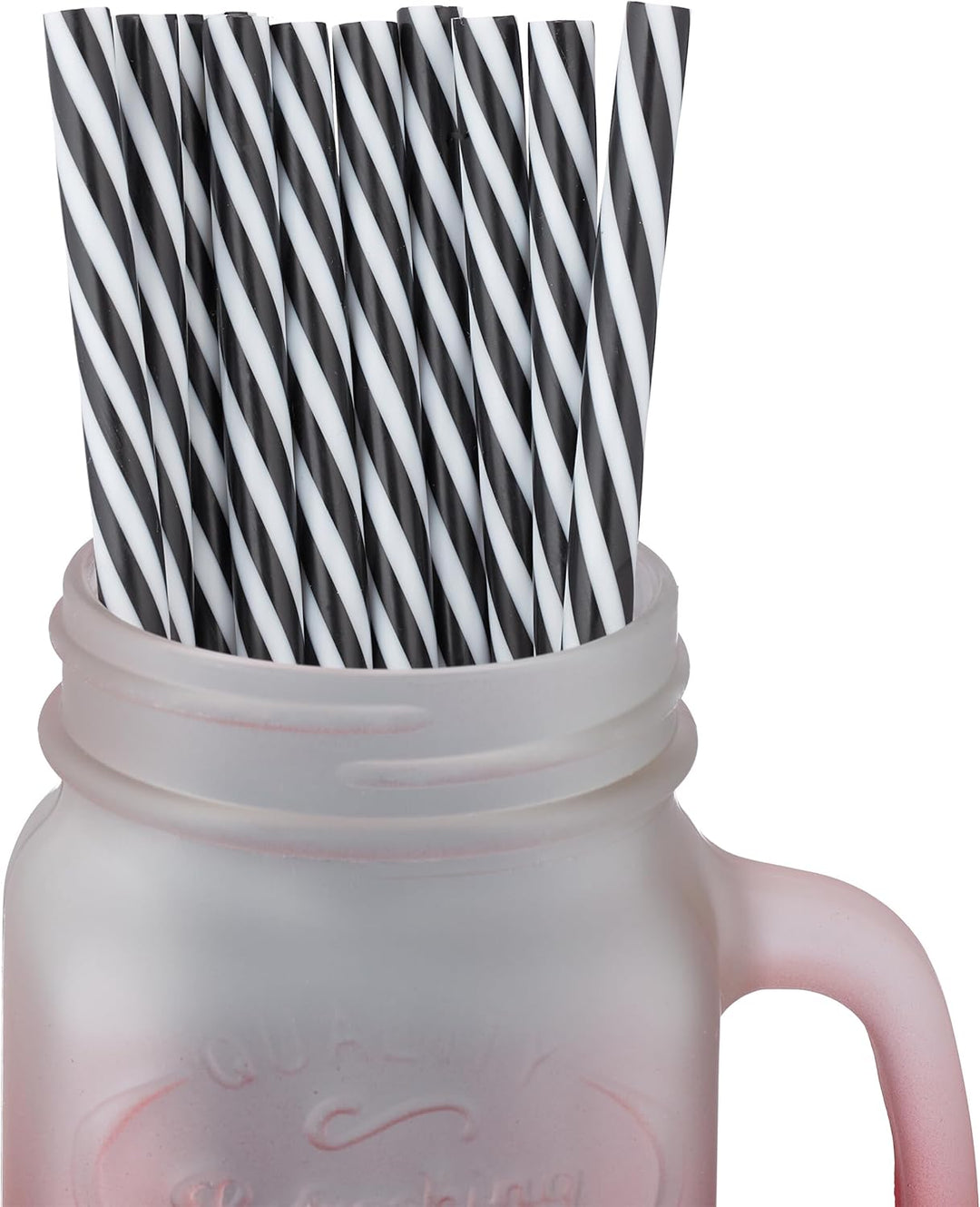 Relaxdays Trinkgläser mit Deckel und Strohhalm, 12er Set, 400 ml, Frosted-Optik, Sommergläser mit He