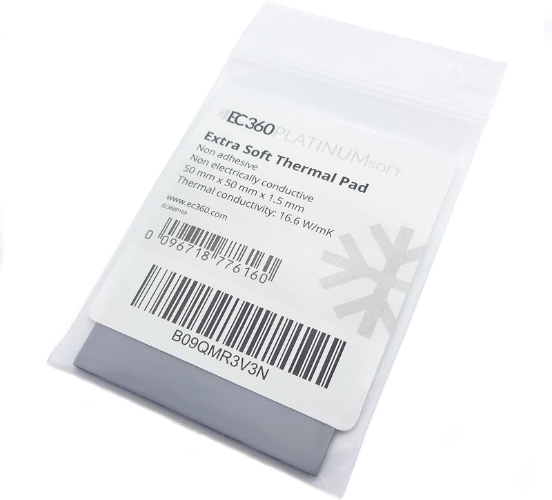EC360® PLATINUM SOFT 16,6W/mK Wärmeleitpad (50 x 50 x 1,5 mm, Soft), 50 x 50 x 1,5 mm, Soft