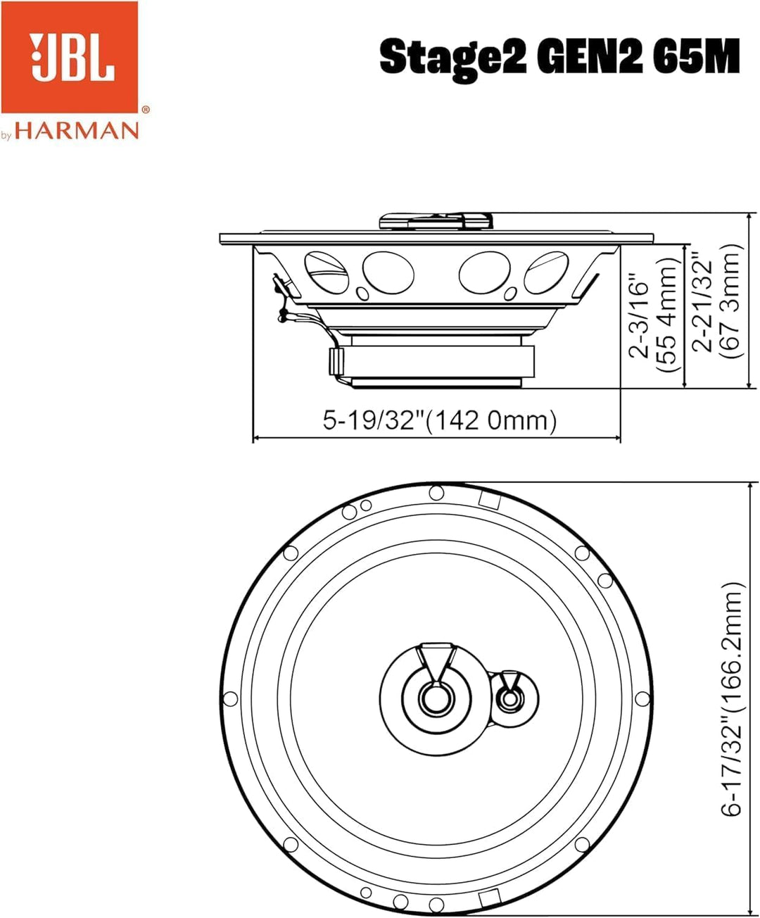 JBL Stage2 GEN2 65M 3-Wege Lautsprecher Auto 165mm (6,5 Zoll): von Harman Kardon Car HiFi mit 60W RM
