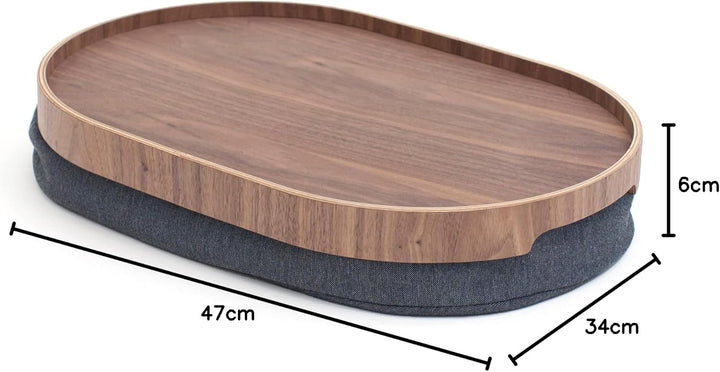 Bosign. Knietablett mit Sitzsack-Kissen für Frühstück, Abendessen. Rrutschfestes Tablett. Abnehmbare