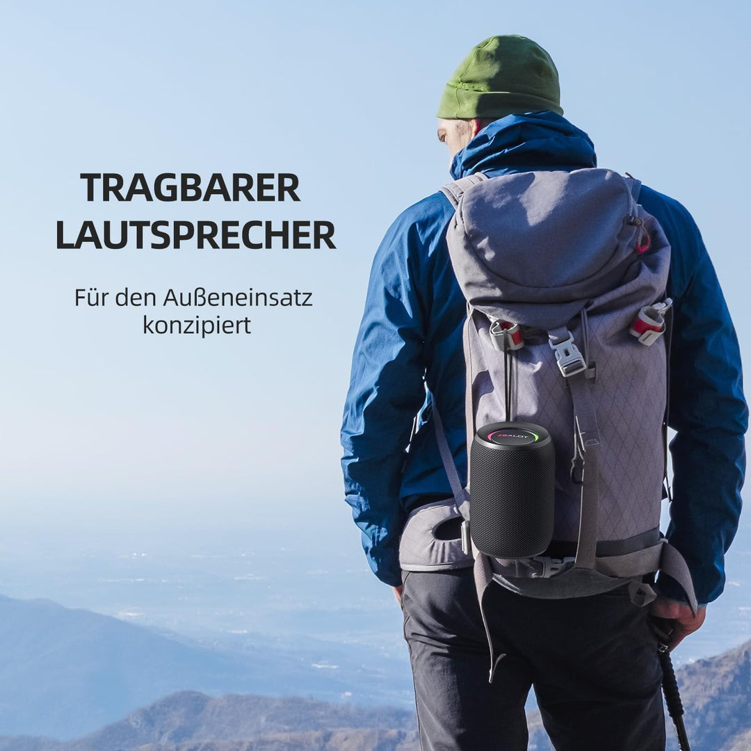 ZEALOT Bluetooth Lautsprecher,Musikbox Bluetooth mit USB/TF Karte/AUX,Bluetooth Box mit IPX5 Wasserd