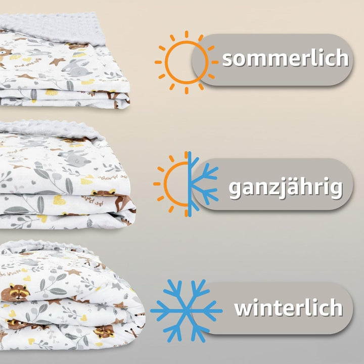 Einschlagdecke Babyschale Decke Kinderwagen 90x90cm - universal Baby Babydecke für Buggy Autositz Ga