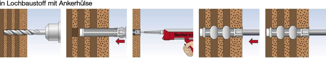 fischer 041902 Ankerhülse FIS H 16 x 85 K, 50 Stück, 16X85-50