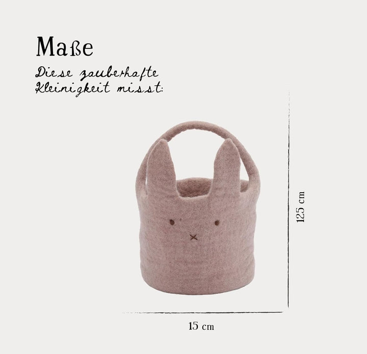 Én Gry & Sif Osterkorb Häschen I Osternest zum Befüllen oder als Osterdeko, hand-made, rosa Osterkör