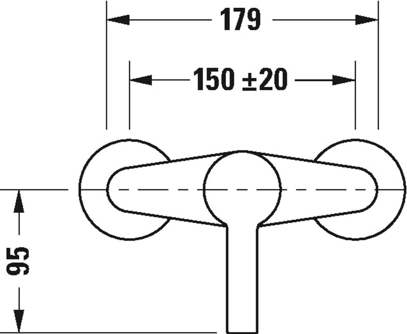 Duravit B24230 B.2 Duscharmatur Aufputz für 1 Verbraucher, Einhebel-Brausemischer mit Keramikmischsy