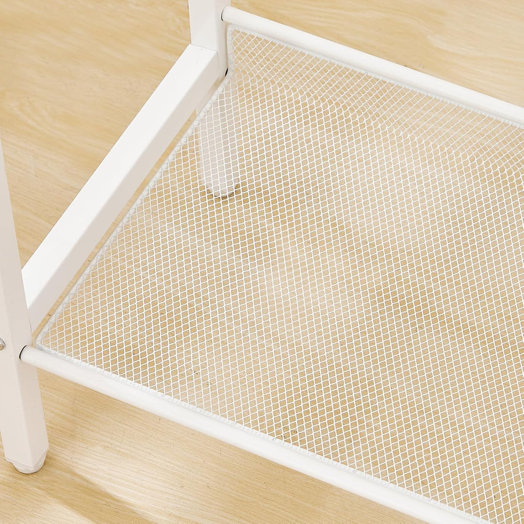 HOOBRO Beistelltisch, Telefontisch mit 2 verstellbaren Gitterablagen 38 x 28 x 74 cm, Sofatisch, Kaf