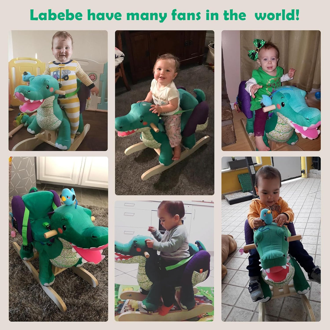 labebe - Wippe für Kinder, Holzpferd, Schaukelpferd für den Aussenbereich, Kinder, Schaukeltier für