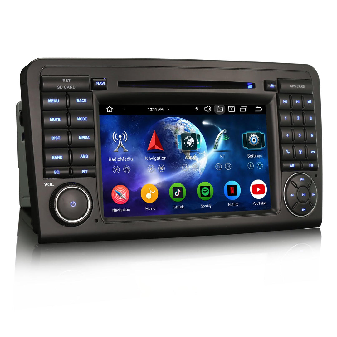 Erisin Android 14 4GB+64GB 8-Kern DVD Autoradio GPS Navi für Mercedes-Benz ML-Klasse W164 GL-Klasse