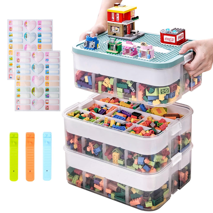Aufbewahrungsbox Bausteine Aufbewahrungsbox mit Deckel, Stapelbox