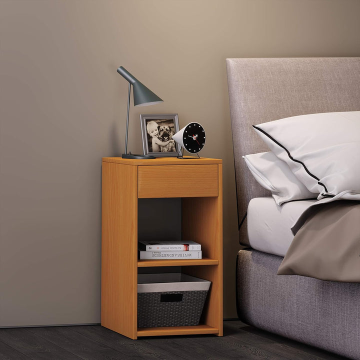 VCM Nachtschrank Beistelltisch Schublade Konsole Boxspring Nachttisch Sledo Maxi Buche, Buche