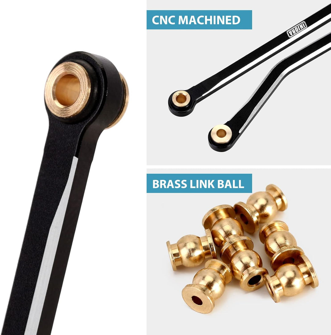 INJORA Hohe Clearance Links CNC Aluminium Link für 1/18 TRX4M Upgrade RC Crawler, Schwarz, Schwarz