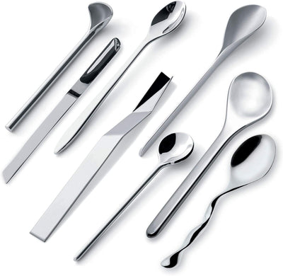 Alessi Il caffè/tè Alessi MSPOONSET - Set Bestehend aus 8 Kaffeelöffeln aus Edelstahl 18/10 Glänzend