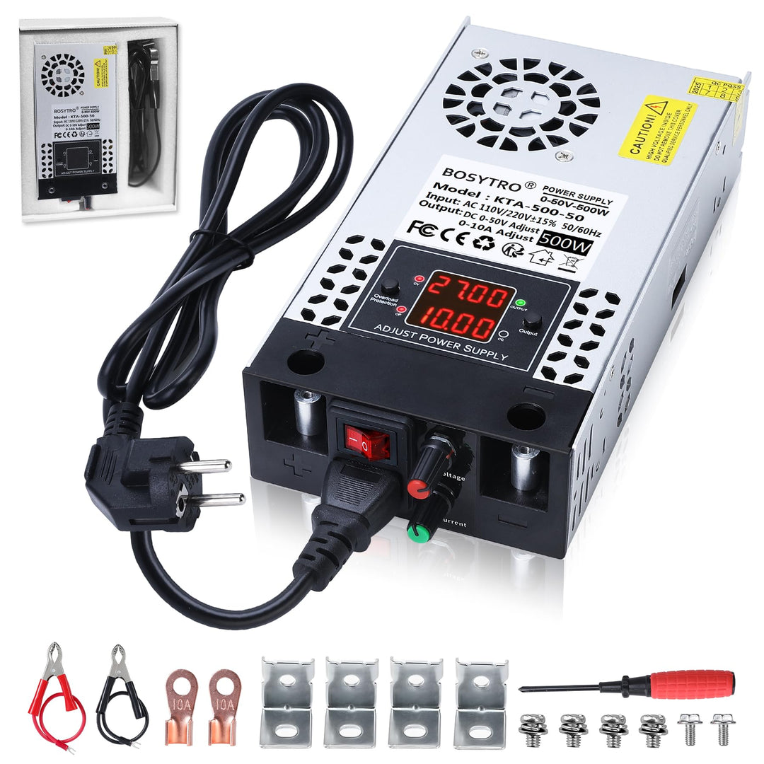 Upgraded Einstellbar Netzteil 0-50V 0-10A 500W Schaltnetzteil Trafo 230v auf 12V 24v 48V 50V Transfo