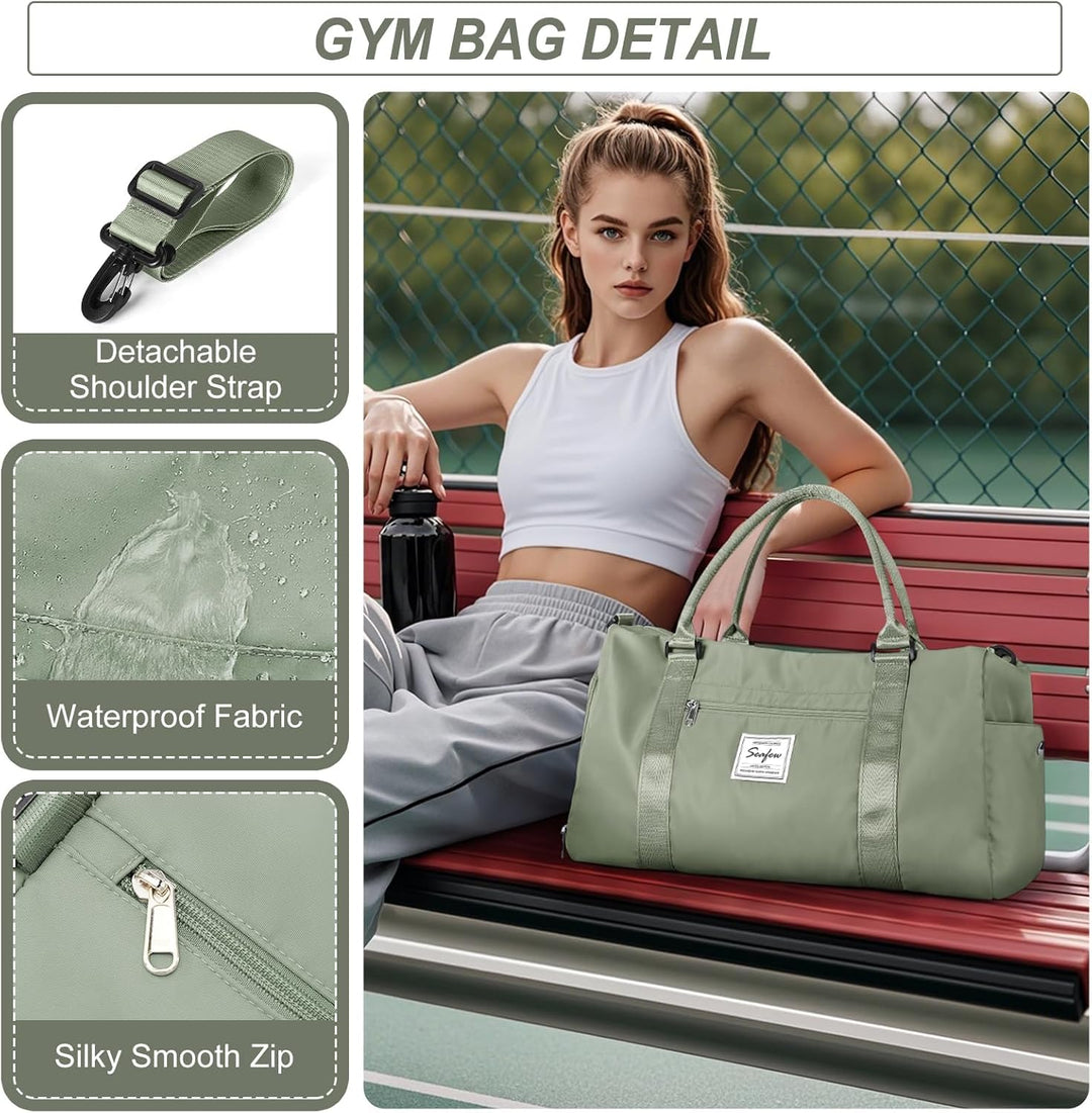 HYC00 Sport Duffel Bag Damen Handgepäck Sporttasche für Damen und Herren mit Nassfach &amp; Schuhfach, R