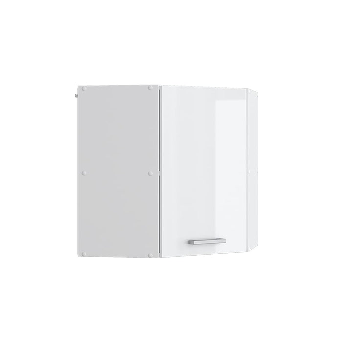 Vicco Eckhängeschrank R-Line, Weiss Hochglanz/Weiss, 57 cm Weiss Hochglanz Eckhängeschrank 57cm, Wei