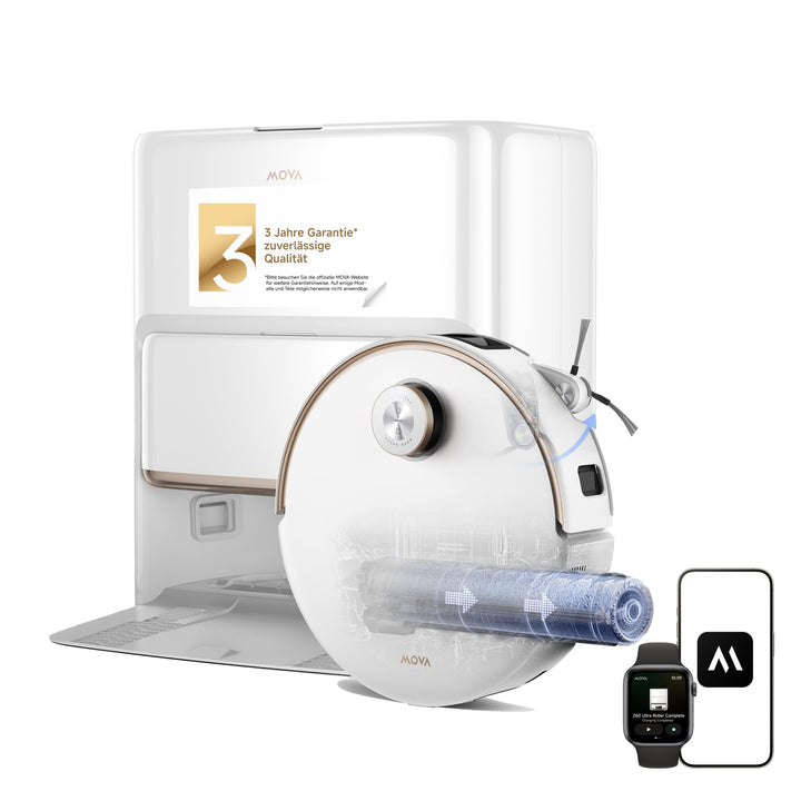 Mova Z60 Ultra Roller Complete Saugroboter mit Wischfunktion, HydroForce-Wischen, AutoShield-Technol