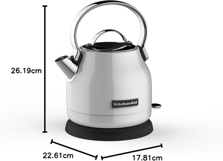 KitchenAid CLASSIC Wasserkocher mit 1,25 L Fassungsvermögen, 1.25 L, weiss, Weiss