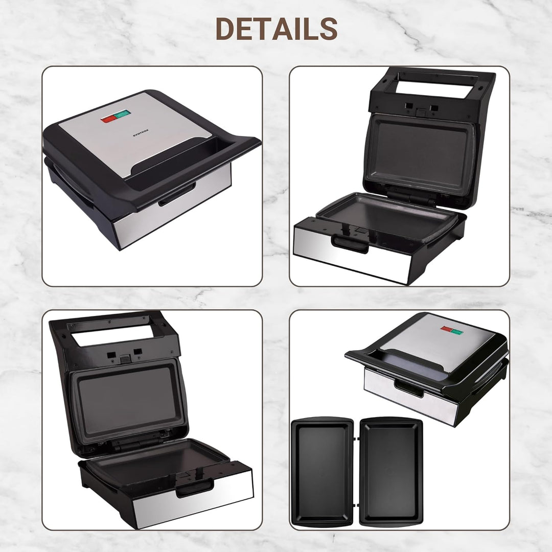 Syntrox Teppanyaki Grill mit Wechselplatten, Edelstahl, schnelles Aufheizen, Antihaftbeschichtet, ve