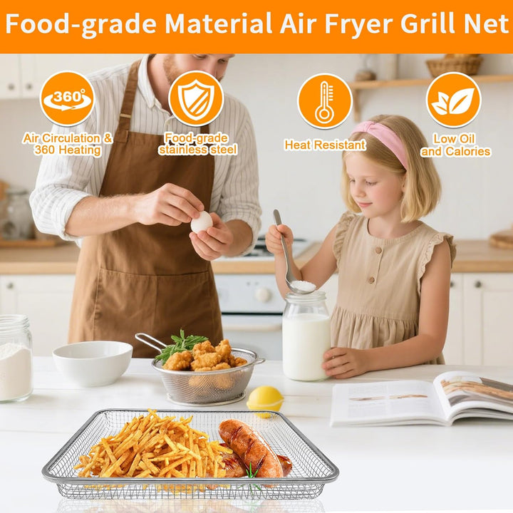 GWYXC Ersatzteilkorb für Breville Halo Flexi Luftfritteuse, 30,5 x 24,8 x 3,3 cm, Edelstahl, Air-Fri