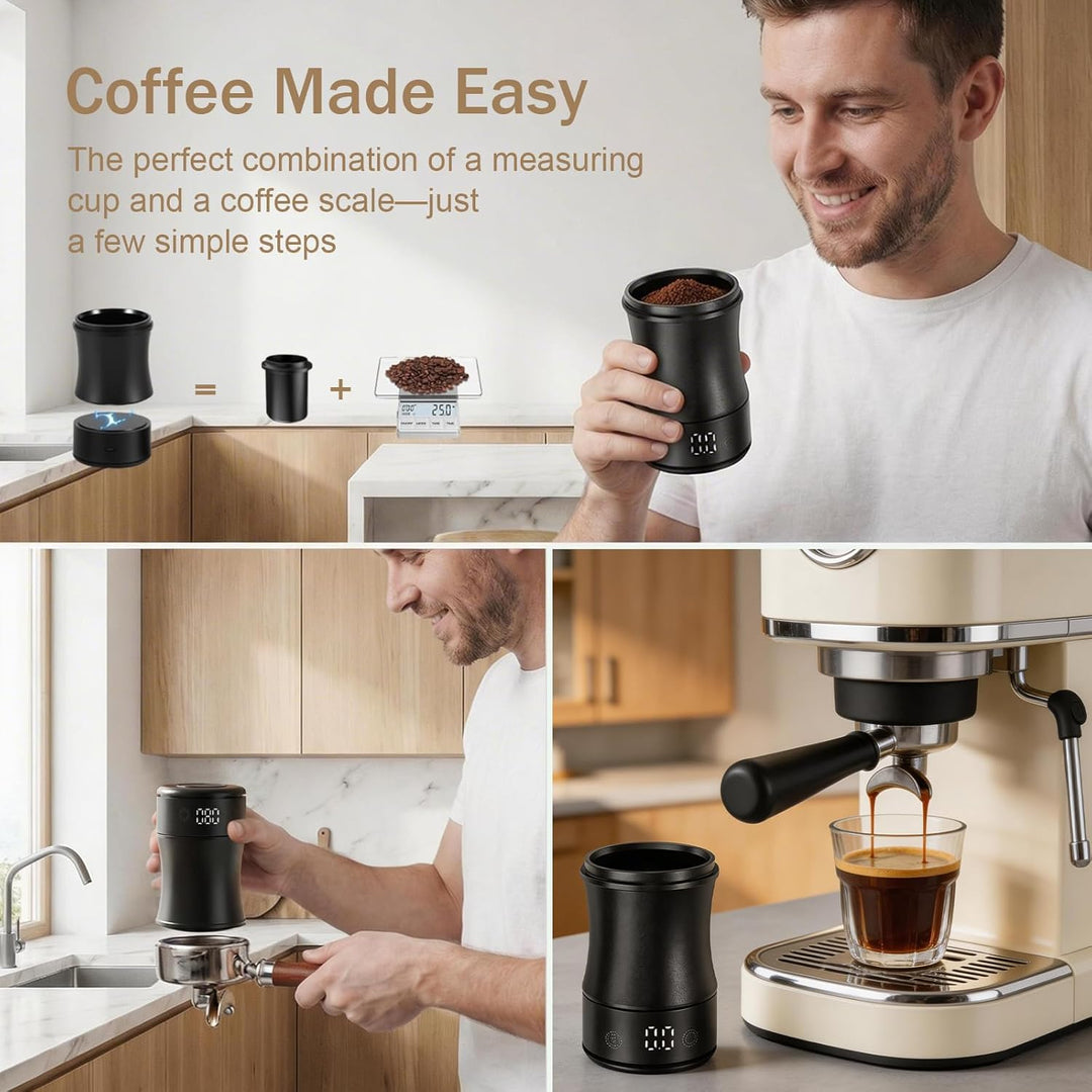 Kaffeewaage, Espresso Waage 0,1g - Digitale Kaffee Waage mit Dosierbecher, USB-C Wiederaufladbar, Ba