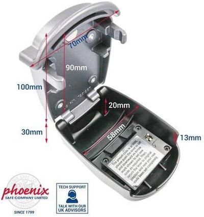 Phoenix KS0001C Schlüsselbox Schlüsselkasten inkl. 4-Zahlen Drehkombinationsschloss, HxBxT: 10,0 x 6
