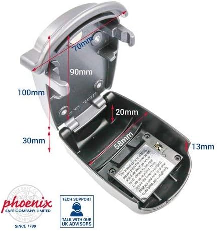 Phoenix KS0001C Schlüsselbox Schlüsselkasten inkl. 4-Zahlen Drehkombinationsschloss, HxBxT: 10,0 x 6