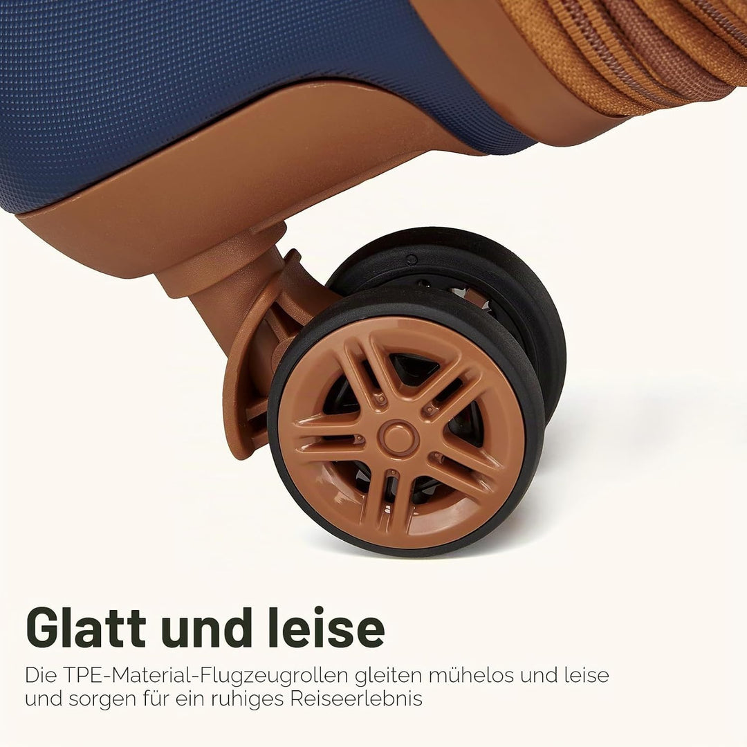 KONO Kofferset 3-teilig Trolley Reisekoffer leicht aus ABS+PC mit 4 Rollen Hartschalenkoffer TSA Sch