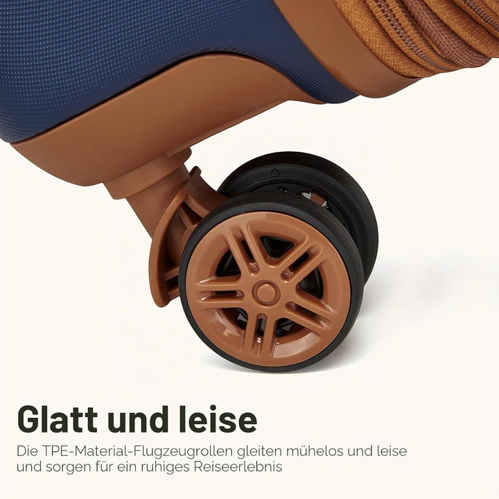 KONO Kofferset 3-teilig Trolley Reisekoffer leicht aus ABS+PC mit 4 Rollen Hartschalenkoffer TSA Sch