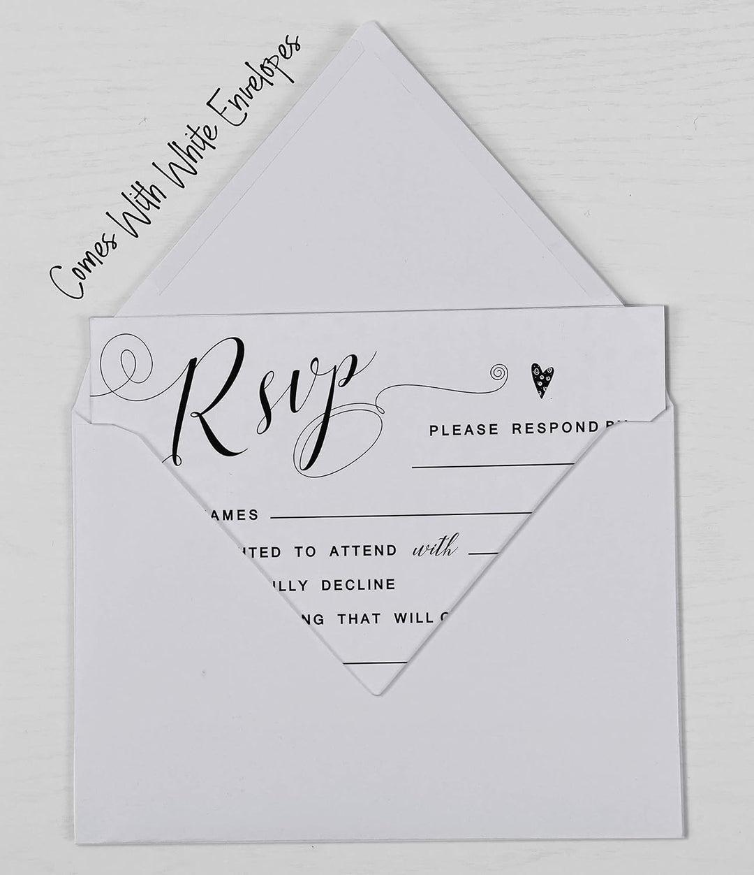 50 Leere RSVP-Karten Mit Weissen Umschlägen Weiss 4 "X6 Antwortkarten-RSVP-Antwortkarte Für Hochzeit
