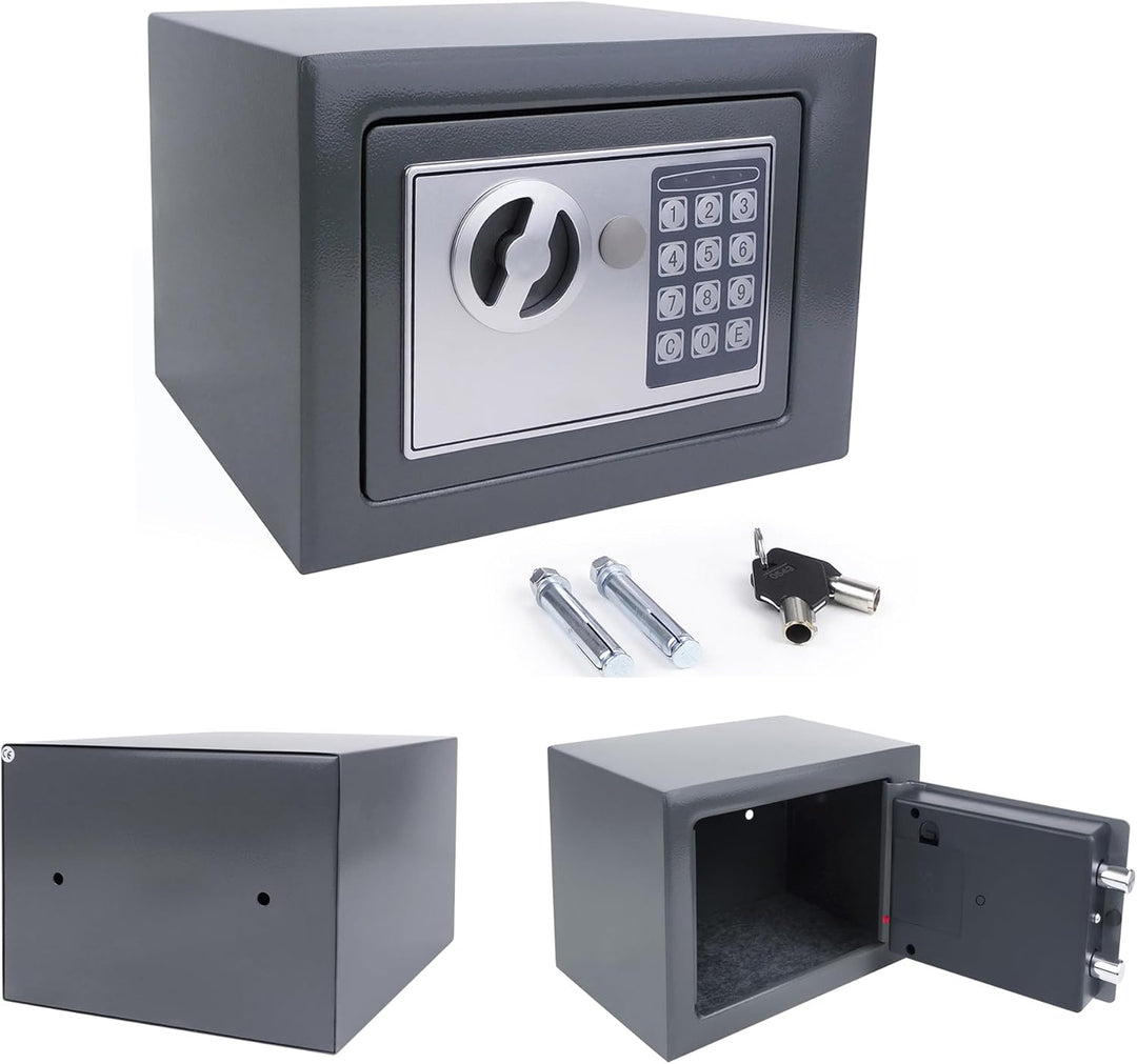 Tresor, Elektronischer Tresor mit Zahlenschloss, Möbelsafe, Stahltresor mit Doppelbolzen Verriegelun