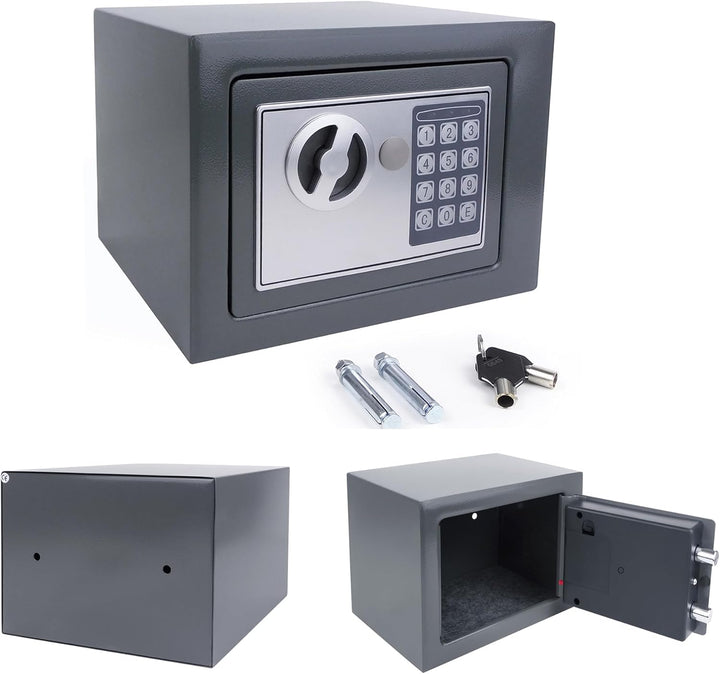 Tresor, Elektronischer Tresor mit Zahlenschloss, Möbelsafe, Stahltresor mit Doppelbolzen Verriegelun
