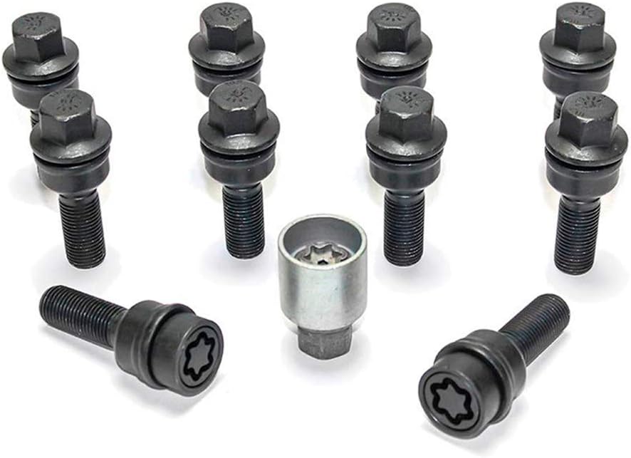 H&R Radschrauben Satz Kugelbund mit bewegliche Kugelbund R14 M14x1.50 - Länge 35mm - Schwarz - 10 St