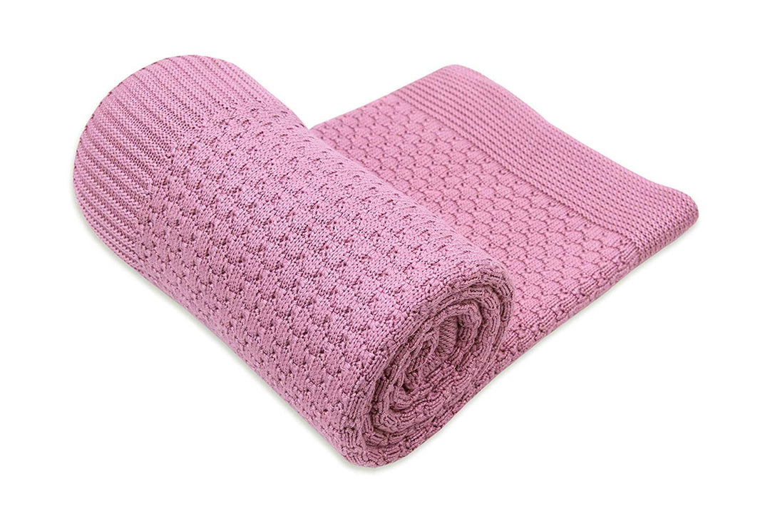 PIMKO 100% Bambus Babydecke Strickdecke Kuscheldecke für Jungen und Mädchen Schmusedecke super weich