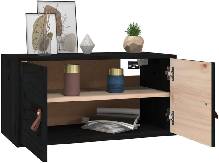 WIFESE 60x30x30 cm 2 Stück Wandschrank TV Schrank mit 2 Türen Hängeschrank Bücherregal Schweberegal